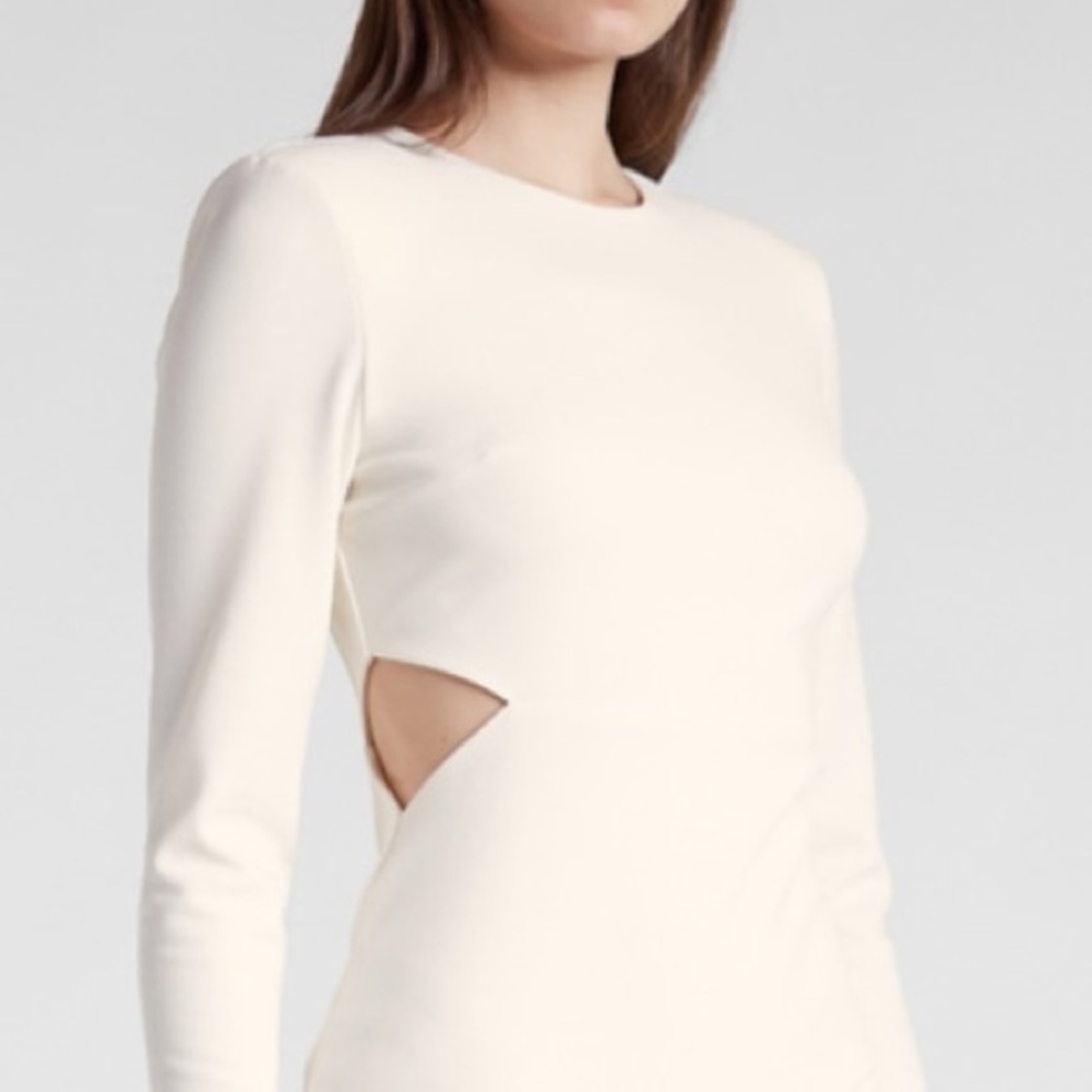 EXPRESS Elegant Long Sleeve Mini Dress With Side Cut Outs Size Large - Picture 8 of 8
